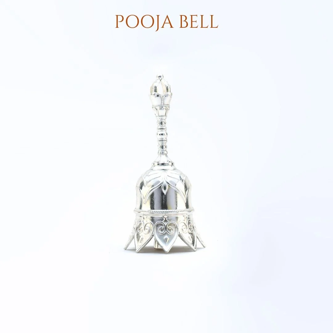 Classic Beaded Border Silver Finish German Silver Pooja Thali Set - Image 4