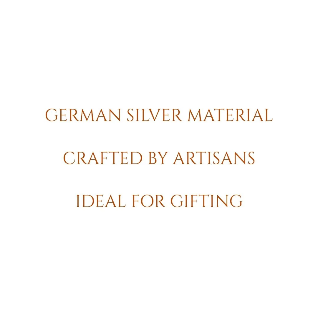 Classic Beaded Border Silver Finish German Silver Pooja Thali Set - Image 8