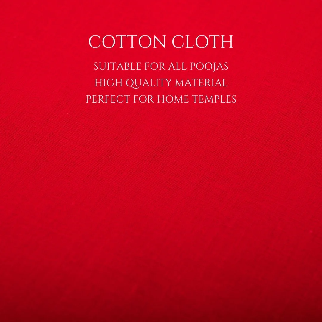 Lal Kapda | Red Cotton Cloth for Pooja | 1.25 Meter - Image 3
