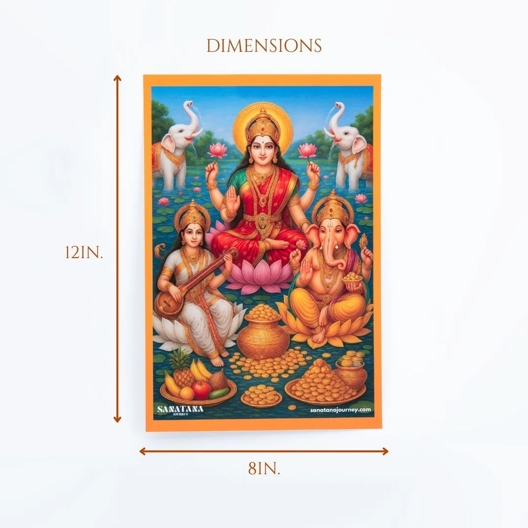 Lakshmi Ganesh Photo, Poster for Diwali Pooja/Puja Gift (12x8 Inch) - Image 4