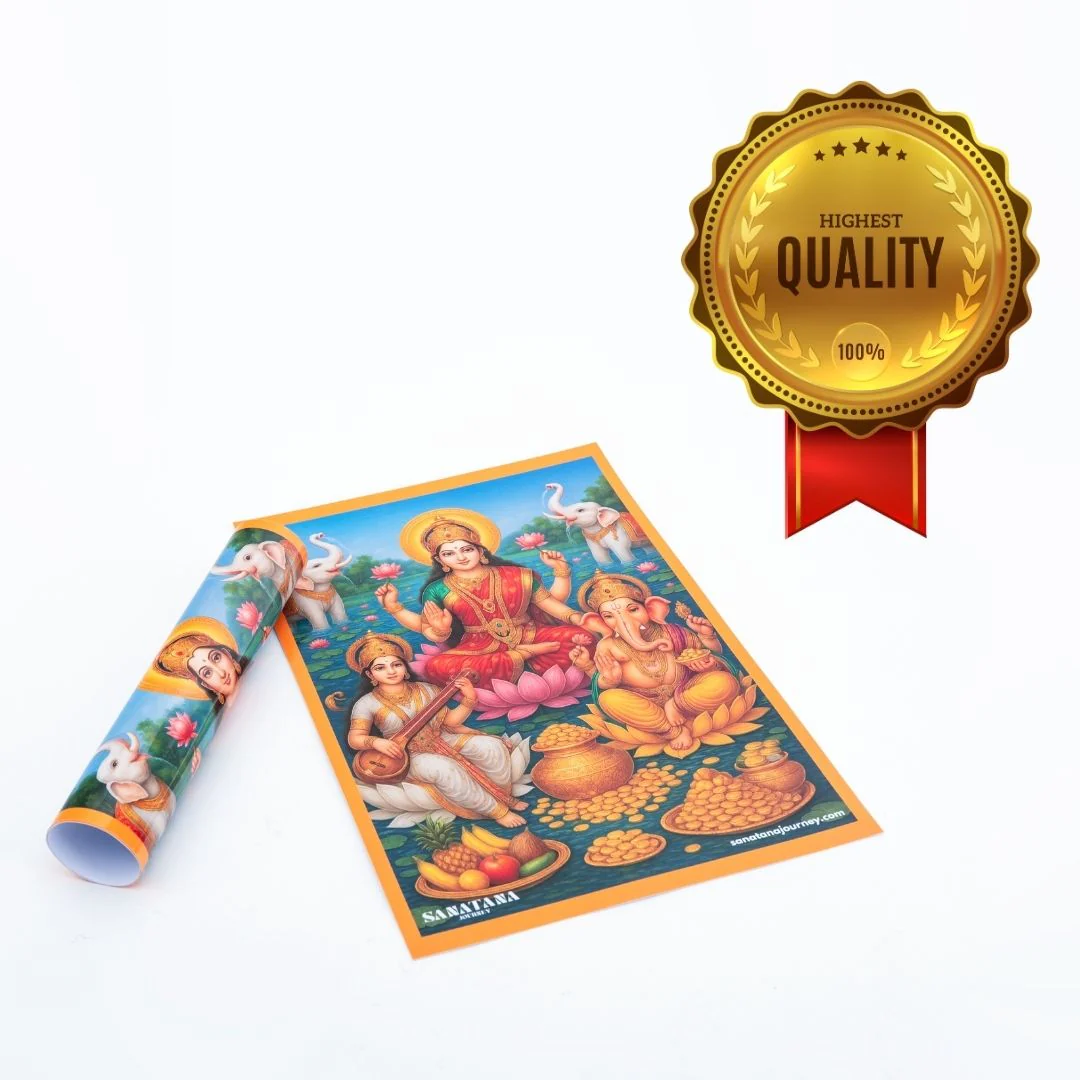 Lakshmi Ganesh Photo, Poster for Diwali Pooja/Puja Gift (12x8 Inch) - Image 5