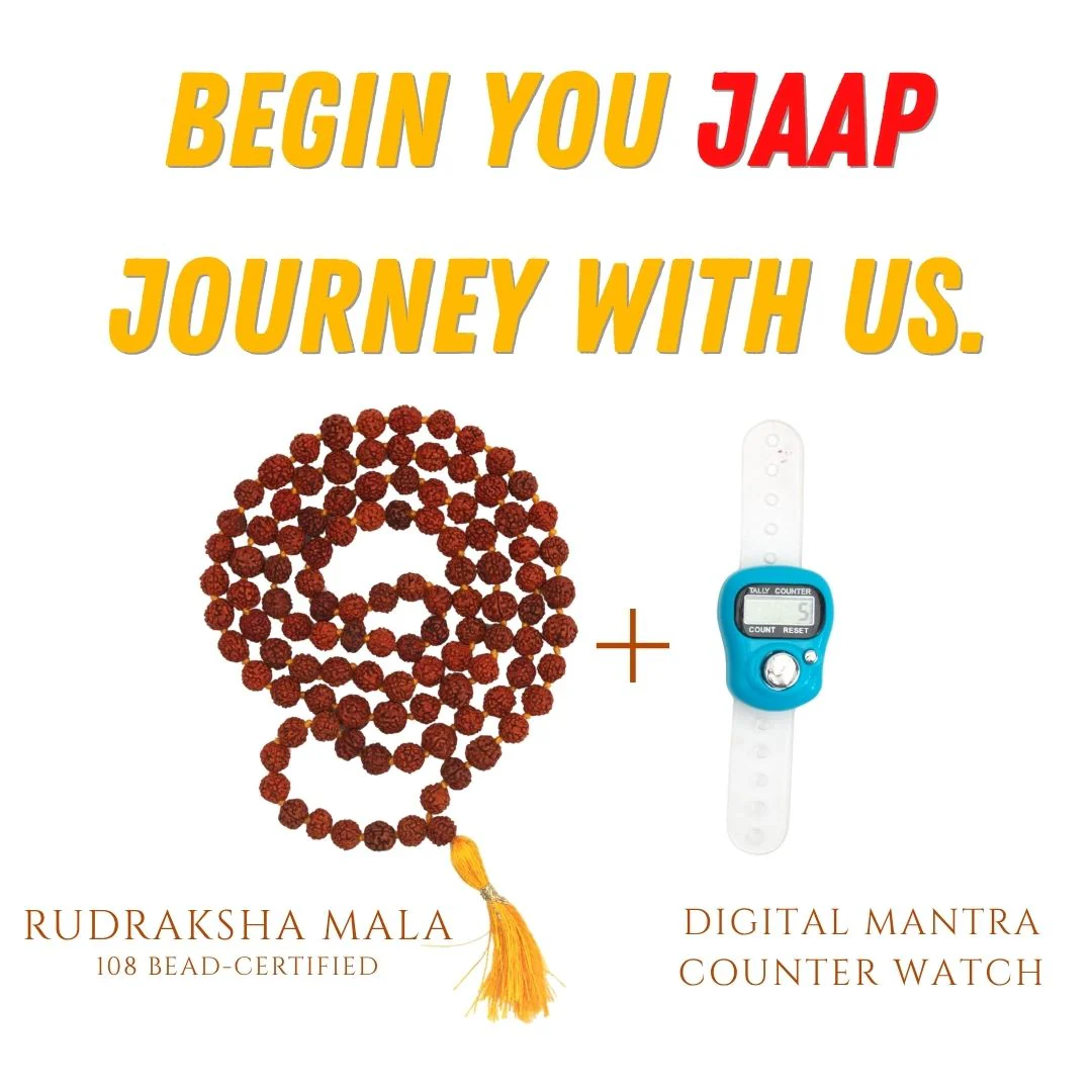 Mantra Jaap Combo – Digital Finger Counter & Original 5 Mukhi Rudraksha Mala - Image 3
