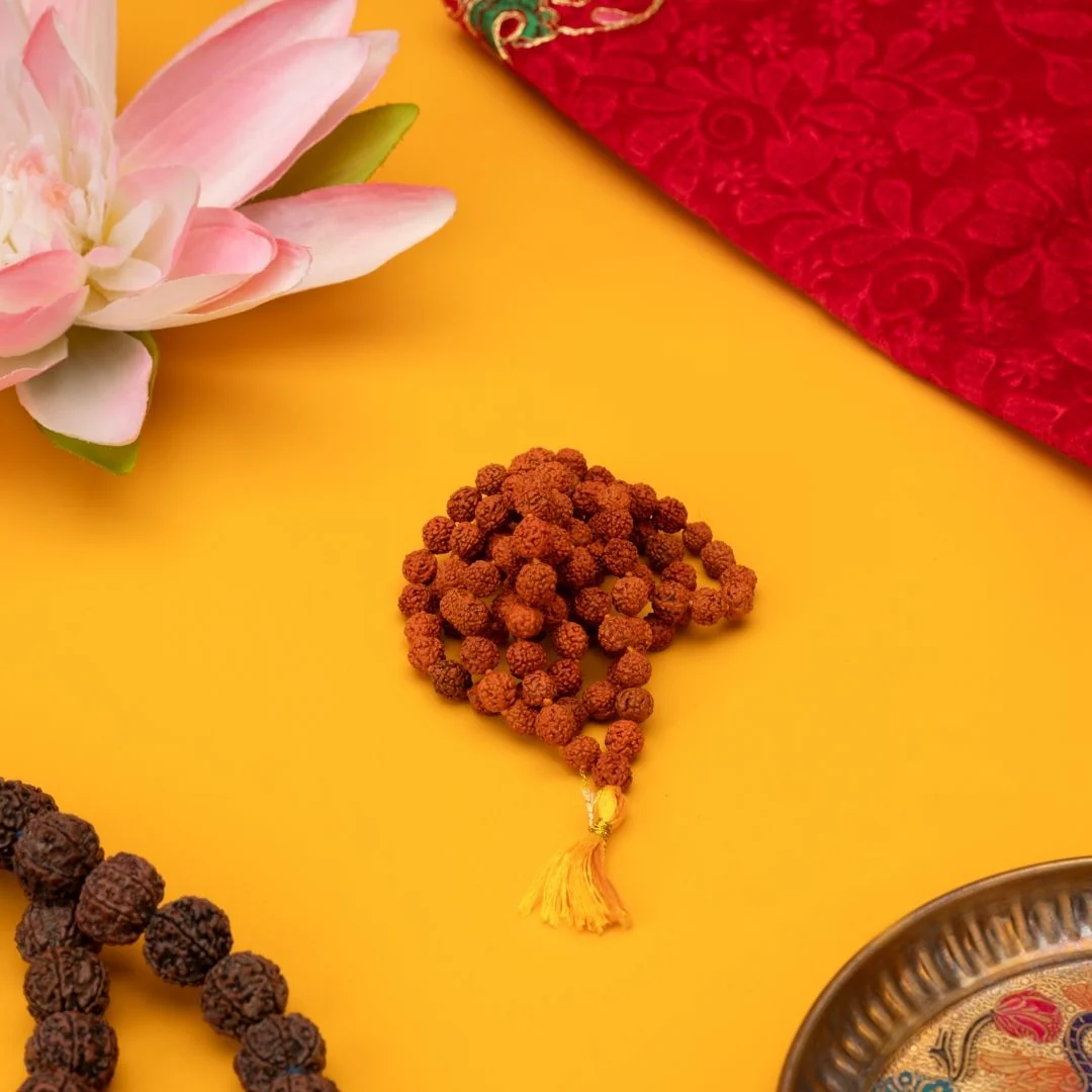 Original Rudraksha Mala (108 Beads) – Panch Mukhi Rudraksha (1 Pc) - Image 3