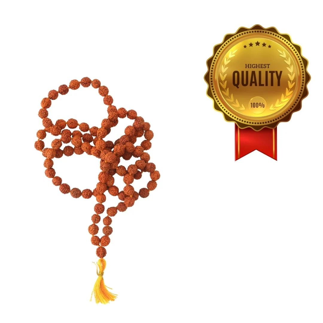 Original Rudraksha Mala (108 Beads) – Panch Mukhi Rudraksha (1 Pc) - Image 6