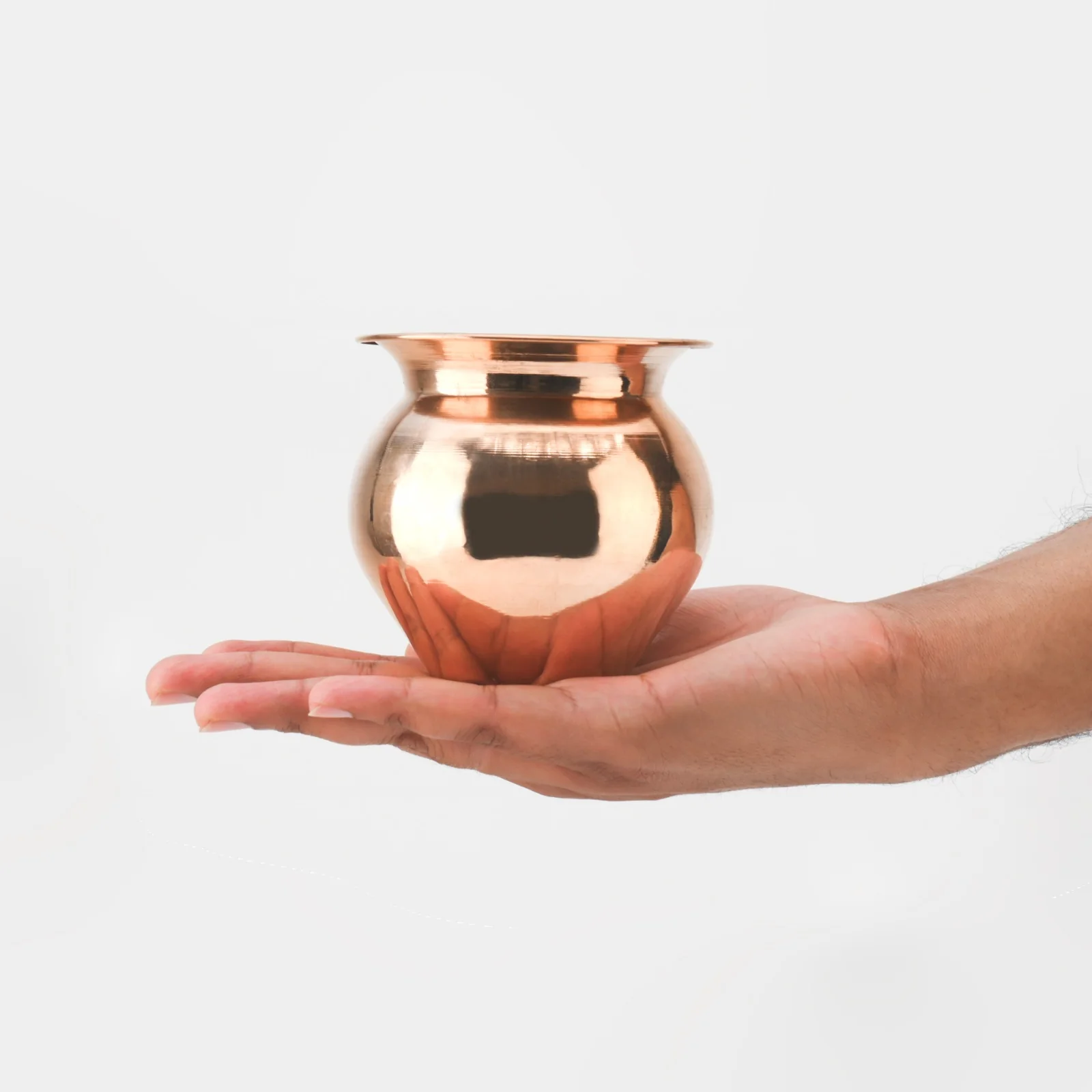 Copper Kalash for Pooja – 470ml Traditional Lota, Small - Image 3